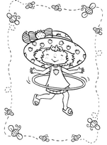coloriage charlotte aux fraises joue au cerceau
